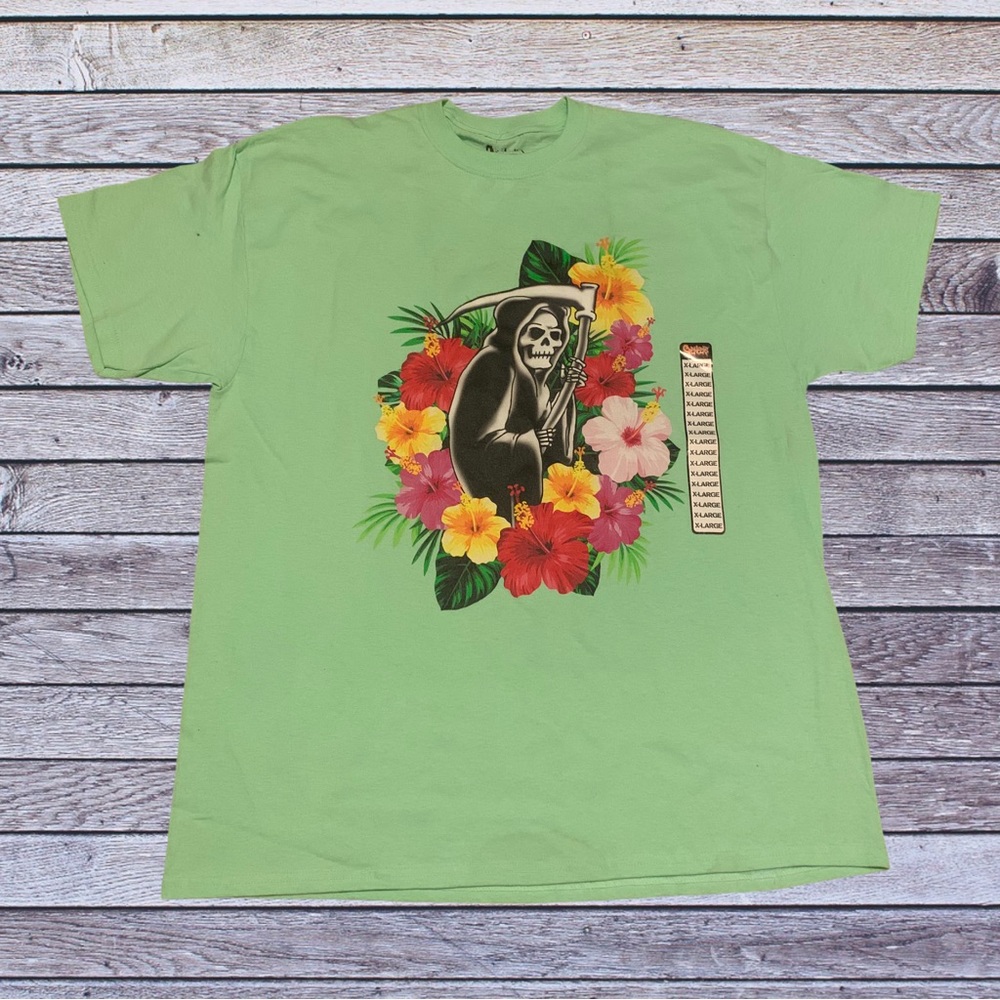 Funny Grim Reaper Shirt Floral Threadless Horror Halloween Spencer’s Skull
